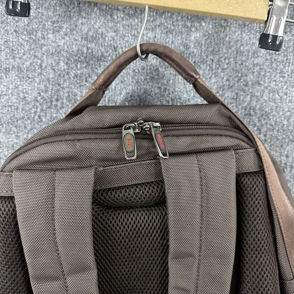Velez Mens Leather Backpack Brown Soft Case Travel Daypack Office Work Casual